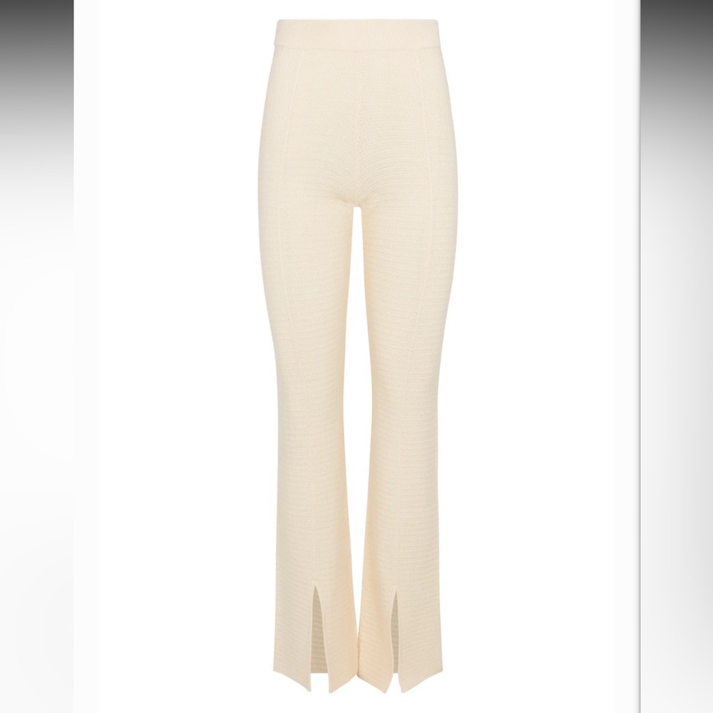 Stretch high waist flare knit pants